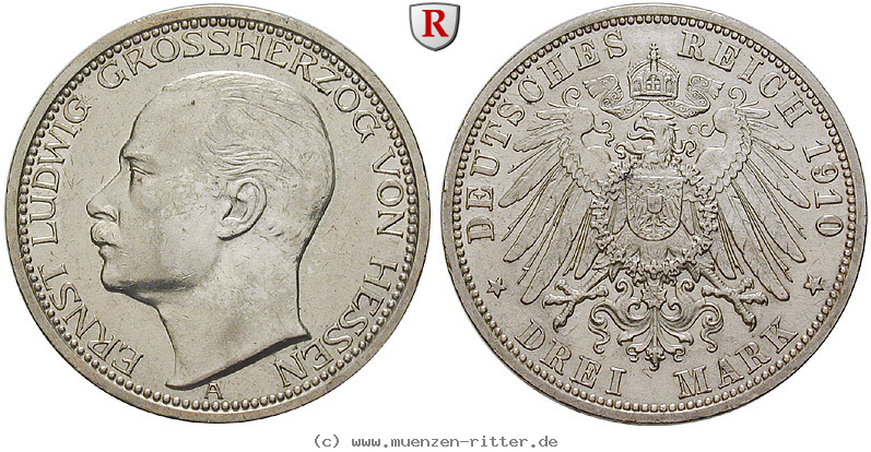 Klicken Sie auf das Bild um es auf Ihrem Rechner zu speichern deutsches-kaiserreich-ernst-ludwig-3-mark/84283.jpg