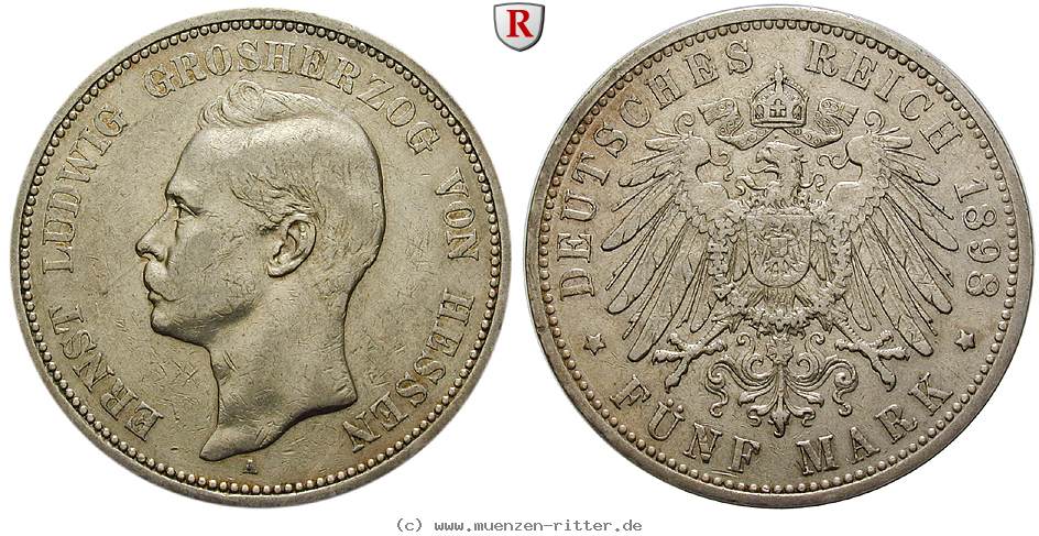 Klicken Sie auf das Bild um es auf Ihrem Rechner zu speichern deutsches-kaiserreich-ernst-ludwig-5-mark/101663.jpg