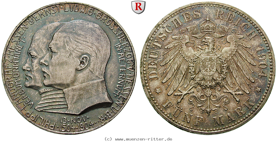 Klicken Sie auf das Bild um es auf Ihrem Rechner zu speichern deutsches-kaiserreich-ernst-ludwig-5-mark/62866.jpg