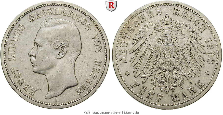 Klicken Sie auf das Bild um es auf Ihrem Rechner zu speichern deutsches-kaiserreich-ernst-ludwig-5-mark/70999.jpg