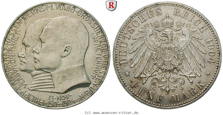 Klicken Sie auf das Bild um es auf Ihrem Rechner zu speichern deutsches-kaiserreich-ernst-ludwig-5-mark/71002.jpg