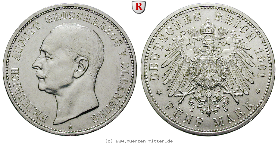 Klicken Sie auf das Bild um es auf Ihrem Rechner zu speichern deutsches-kaiserreich-friedrich-august-5-mark/84851.jpg