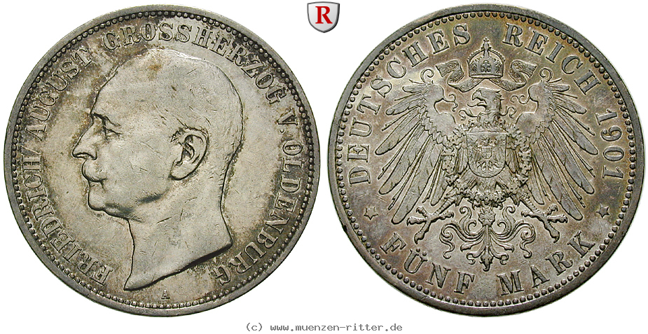 Klicken Sie auf das Bild um es auf Ihrem Rechner zu speichern deutsches-kaiserreich-friedrich-august-5-mark/90443.jpg