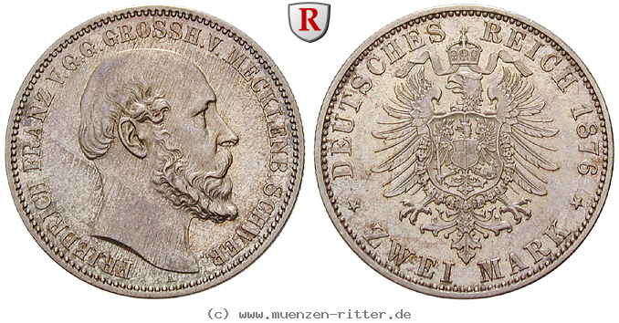 Klicken Sie auf das Bild um es auf Ihrem Rechner zu speichern deutsches-kaiserreich-friedrich-franz-ii-2-mark/26667.jpg