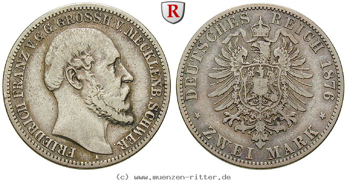 Klicken Sie auf das Bild um es auf Ihrem Rechner zu speichern deutsches-kaiserreich-friedrich-franz-ii-2-mark/90467.jpg