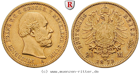 Klicken Sie auf das Bild um es auf Ihrem Rechner zu speichern deutsches-kaiserreich-friedrich-franz-ii-20-mark/101259.jpg