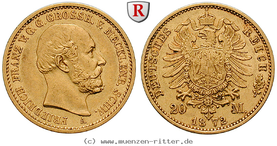 Klicken Sie auf das Bild um es auf Ihrem Rechner zu speichern deutsches-kaiserreich-friedrich-franz-ii-20-mark/103406.jpg
