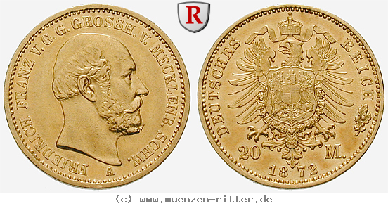 Klicken Sie auf das Bild um es auf Ihrem Rechner zu speichern deutsches-kaiserreich-friedrich-franz-ii-20-mark/39819.jpg