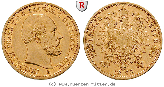 Klicken Sie auf das Bild um es auf Ihrem Rechner zu speichern deutsches-kaiserreich-friedrich-franz-ii-20-mark/61395.jpg