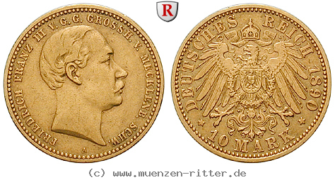Klicken Sie auf das Bild um es auf Ihrem Rechner zu speichern deutsches-kaiserreich-friedrich-franz-iii-10-mark/101260.jpg