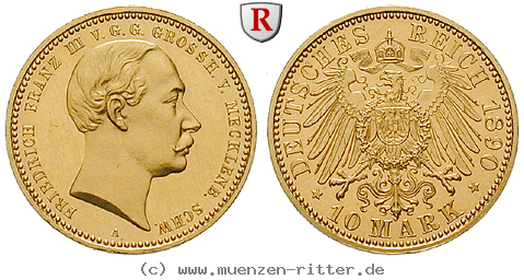 Klicken Sie auf das Bild um es auf Ihrem Rechner zu speichern deutsches-kaiserreich-friedrich-franz-iii-10-mark/39818.jpg