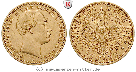 Klicken Sie auf das Bild um es auf Ihrem Rechner zu speichern deutsches-kaiserreich-friedrich-franz-iii-10-mark/44309.jpg