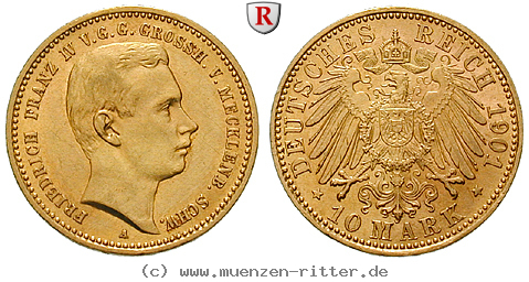 Klicken Sie auf das Bild um es auf Ihrem Rechner zu speichern deutsches-kaiserreich-friedrich-franz-iv-10-mark/33117.jpg