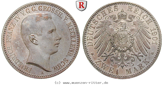 Klicken Sie auf das Bild um es auf Ihrem Rechner zu speichern deutsches-kaiserreich-friedrich-franz-iv-2-mark/26668.jpg