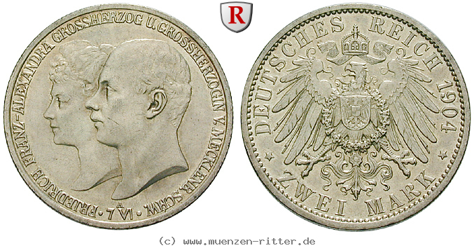 Klicken Sie auf das Bild um es auf Ihrem Rechner zu speichern deutsches-kaiserreich-friedrich-franz-iv-2-mark/33827.jpg