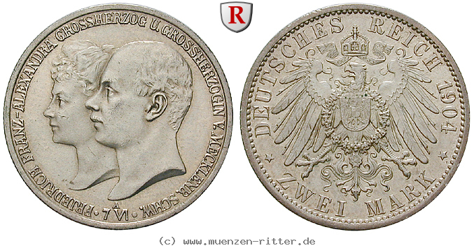Klicken Sie auf das Bild um es auf Ihrem Rechner zu speichern deutsches-kaiserreich-friedrich-franz-iv-2-mark/43179.jpg