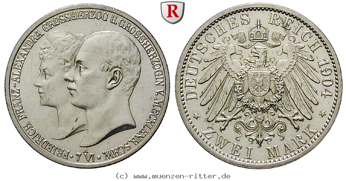 Klicken Sie auf das Bild um es auf Ihrem Rechner zu speichern deutsches-kaiserreich-friedrich-franz-iv-2-mark/45955.jpg