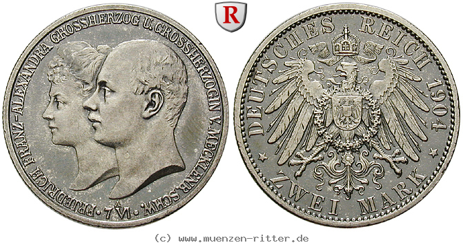 Klicken Sie auf das Bild um es auf Ihrem Rechner zu speichern deutsches-kaiserreich-friedrich-franz-iv-2-mark/52831.jpg