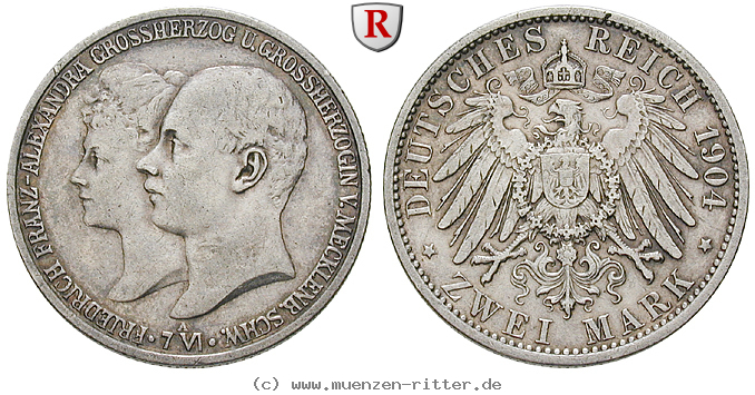 Klicken Sie auf das Bild um es auf Ihrem Rechner zu speichern deutsches-kaiserreich-friedrich-franz-iv-2-mark/60378.jpg