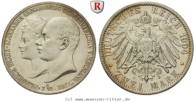 Klicken Sie auf das Bild um es auf Ihrem Rechner zu speichern deutsches-kaiserreich-friedrich-franz-iv-2-mark/89414.jpg