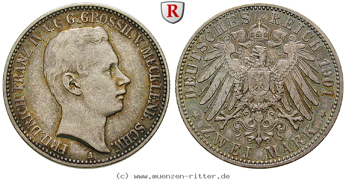 Klicken Sie auf das Bild um es auf Ihrem Rechner zu speichern deutsches-kaiserreich-friedrich-franz-iv-2-mark/90453.jpg