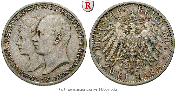 Klicken Sie auf das Bild um es auf Ihrem Rechner zu speichern deutsches-kaiserreich-friedrich-franz-iv-2-mark/90466.jpg