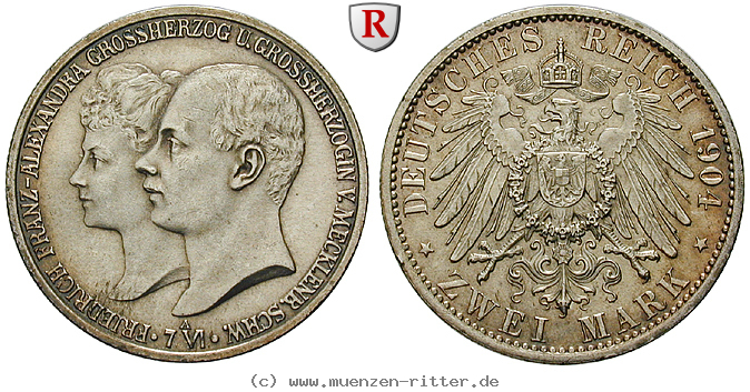 Klicken Sie auf das Bild um es auf Ihrem Rechner zu speichern deutsches-kaiserreich-friedrich-franz-iv-2-mark/97546.jpg