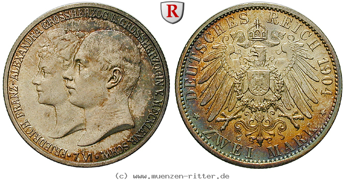Klicken Sie auf das Bild um es auf Ihrem Rechner zu speichern deutsches-kaiserreich-friedrich-franz-iv-2-mark/99700.jpg