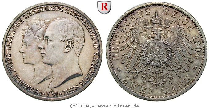 Klicken Sie auf das Bild um es auf Ihrem Rechner zu speichern deutsches-kaiserreich-friedrich-franz-iv-2-mark/ejae10136.jpg