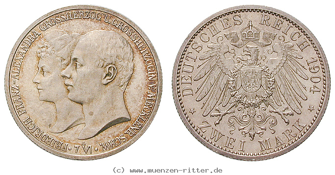 Klicken Sie auf das Bild um es auf Ihrem Rechner zu speichern deutsches-kaiserreich-friedrich-franz-iv-2-mark/ejae7260.jpg