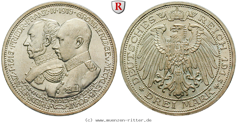 Klicken Sie auf das Bild um es auf Ihrem Rechner zu speichern deutsches-kaiserreich-friedrich-franz-iv-3-mark/88020.jpg