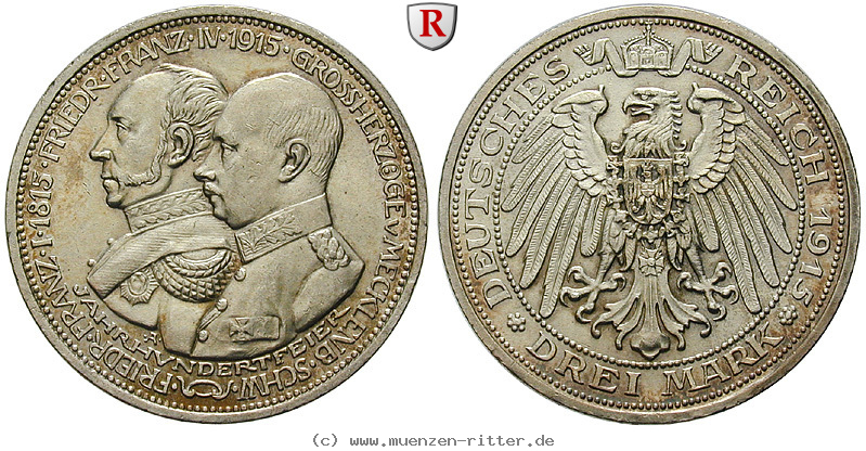 Klicken Sie auf das Bild um es auf Ihrem Rechner zu speichern deutsches-kaiserreich-friedrich-franz-iv-3-mark/89590.jpg