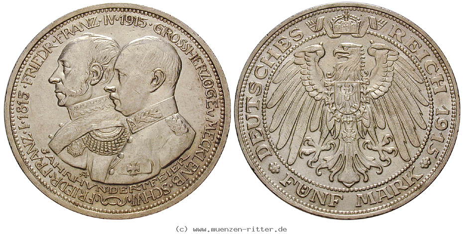 Klicken Sie auf das Bild um es auf Ihrem Rechner zu speichern deutsches-kaiserreich-friedrich-franz-iv-5-mark/21772.jpg