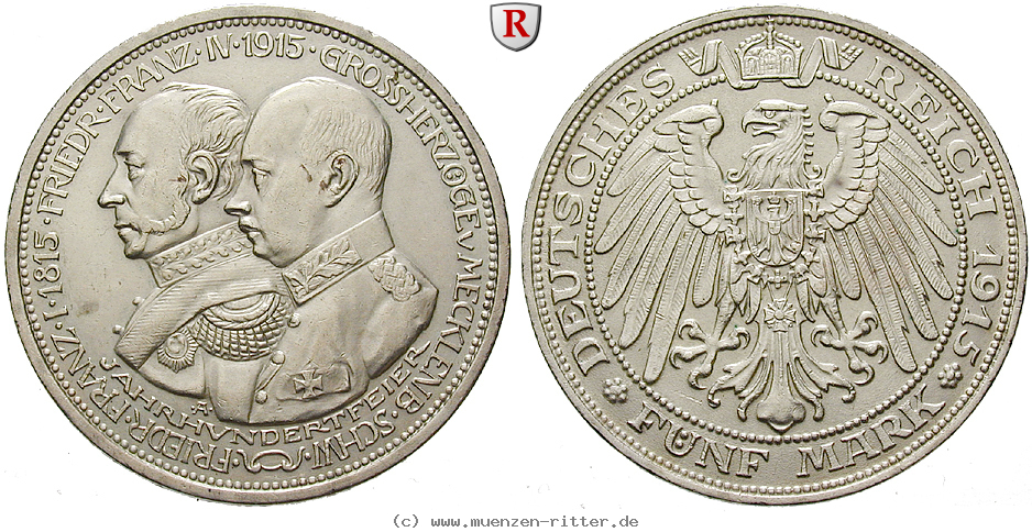 Klicken Sie auf das Bild um es auf Ihrem Rechner zu speichern deutsches-kaiserreich-friedrich-franz-iv-5-mark/43182.jpg