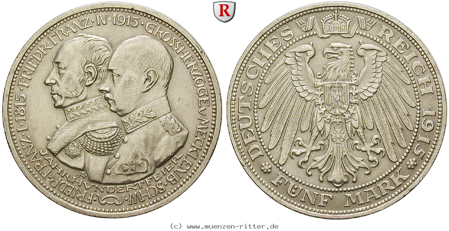 Klicken Sie auf das Bild um es auf Ihrem Rechner zu speichern deutsches-kaiserreich-friedrich-franz-iv-5-mark/53365.jpg