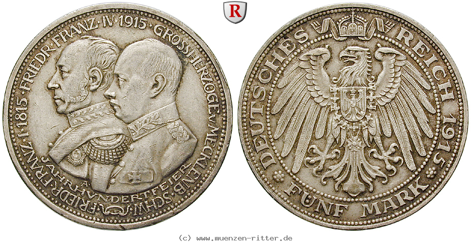Klicken Sie auf das Bild um es auf Ihrem Rechner zu speichern deutsches-kaiserreich-friedrich-franz-iv-5-mark/79370.jpg