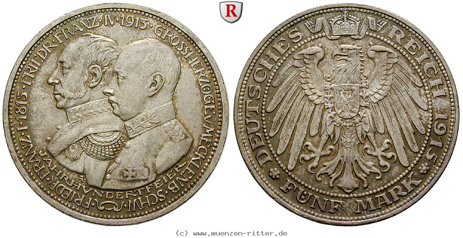 Klicken Sie auf das Bild um es auf Ihrem Rechner zu speichern deutsches-kaiserreich-friedrich-franz-iv-5-mark/90447.jpg
