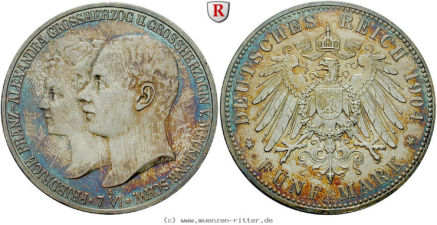 Klicken Sie auf das Bild um es auf Ihrem Rechner zu speichern deutsches-kaiserreich-friedrich-franz-iv-5-mark/ejae10137.jpg