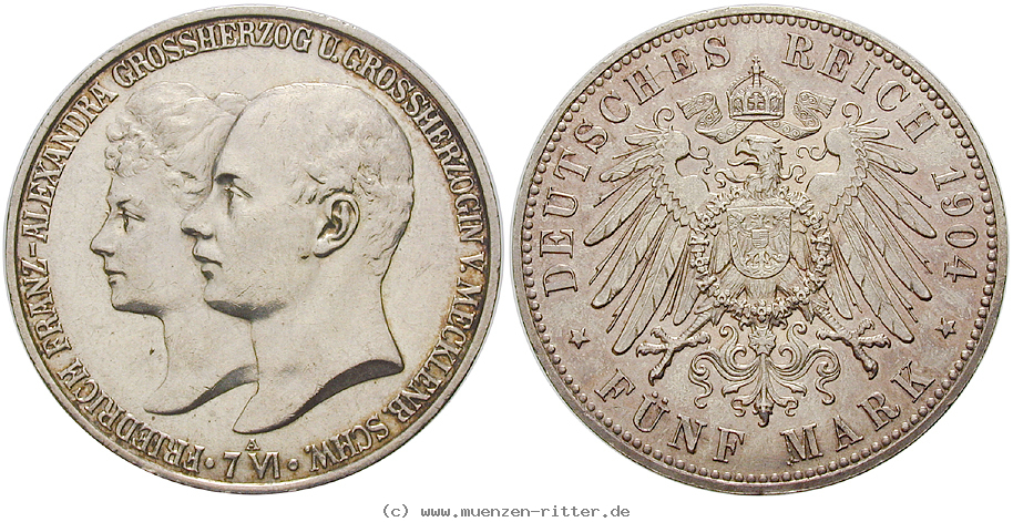 Klicken Sie auf das Bild um es auf Ihrem Rechner zu speichern deutsches-kaiserreich-friedrich-franz-iv-5-mark/ejae7261.jpg