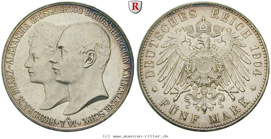 Klicken Sie auf das Bild um es auf Ihrem Rechner zu speichern deutsches-kaiserreich-friedrich-franz-iv-5-mark/ejae7642.jpg