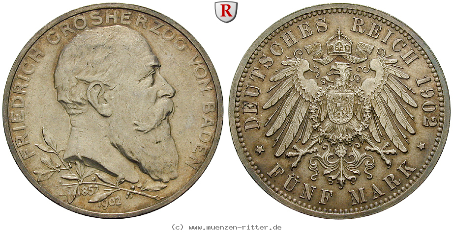 Klicken Sie auf das Bild um es auf Ihrem Rechner zu speichern deutsches-kaiserreich-friedrich-i-5-mark/100442.jpg