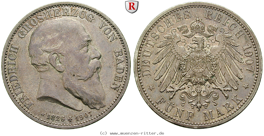 Klicken Sie auf das Bild um es auf Ihrem Rechner zu speichern deutsches-kaiserreich-friedrich-i-5-mark/100607.jpg