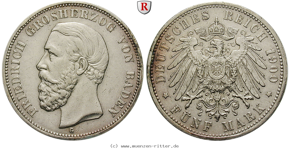 Klicken Sie auf das Bild um es auf Ihrem Rechner zu speichern deutsches-kaiserreich-friedrich-i-5-mark/101648.jpg