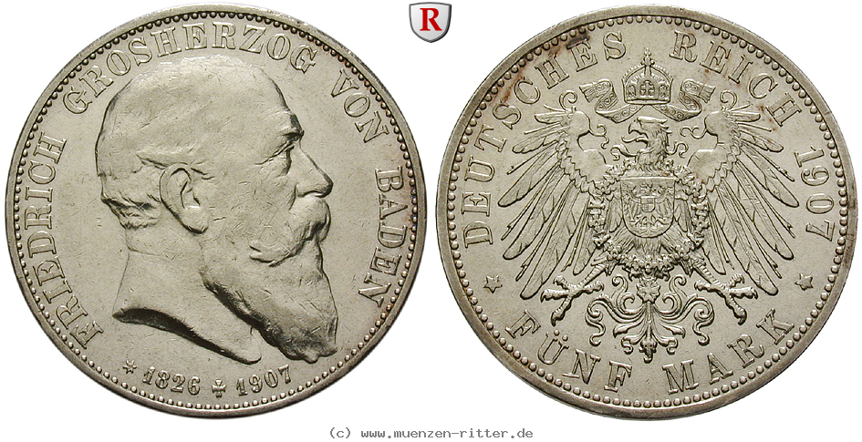 Klicken Sie auf das Bild um es auf Ihrem Rechner zu speichern deutsches-kaiserreich-friedrich-i-5-mark/101649.jpg