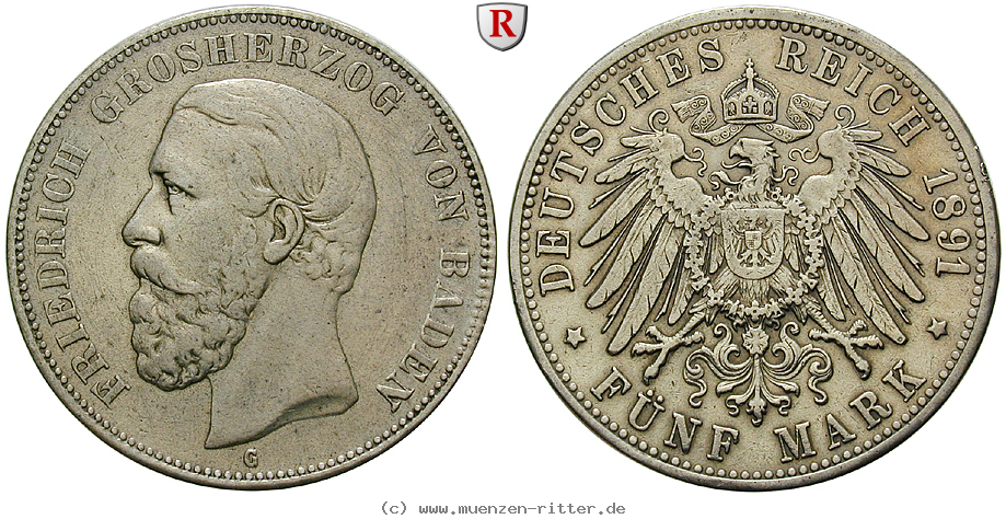 Klicken Sie auf das Bild um es auf Ihrem Rechner zu speichern deutsches-kaiserreich-friedrich-i-5-mark/102742.jpg