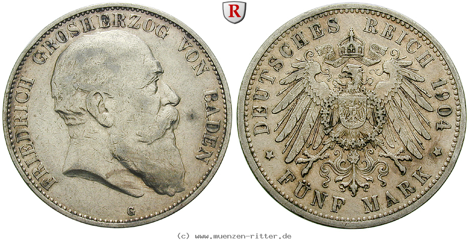 Klicken Sie auf das Bild um es auf Ihrem Rechner zu speichern deutsches-kaiserreich-friedrich-i-5-mark/102748.jpg