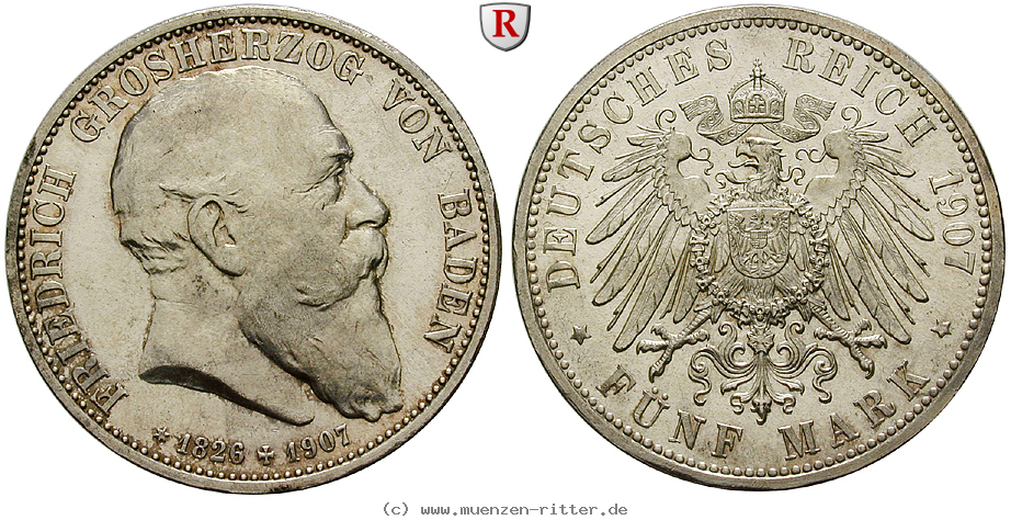 Klicken Sie auf das Bild um es auf Ihrem Rechner zu speichern deutsches-kaiserreich-friedrich-i-5-mark/102753.jpg