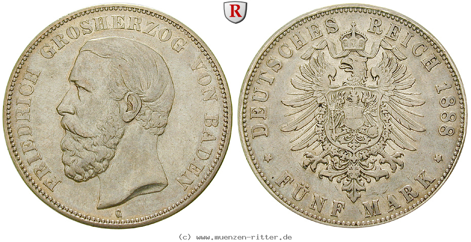 Klicken Sie auf das Bild um es auf Ihrem Rechner zu speichern deutsches-kaiserreich-friedrich-i-5-mark/12069.jpg