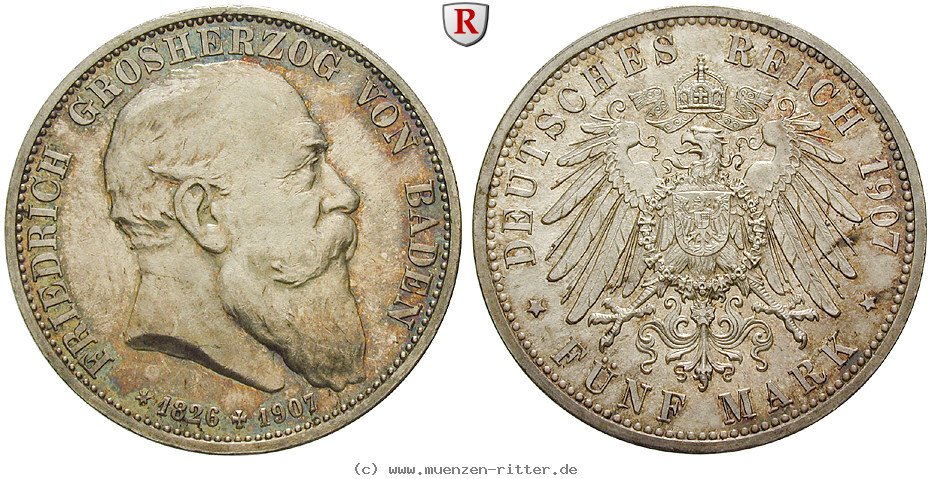 Klicken Sie auf das Bild um es auf Ihrem Rechner zu speichern deutsches-kaiserreich-friedrich-i-5-mark/26630.jpg