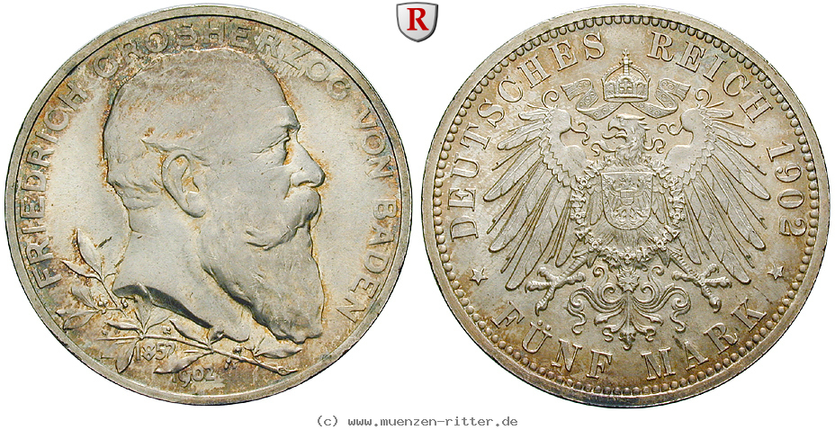 Klicken Sie auf das Bild um es auf Ihrem Rechner zu speichern deutsches-kaiserreich-friedrich-i-5-mark/26631.jpg